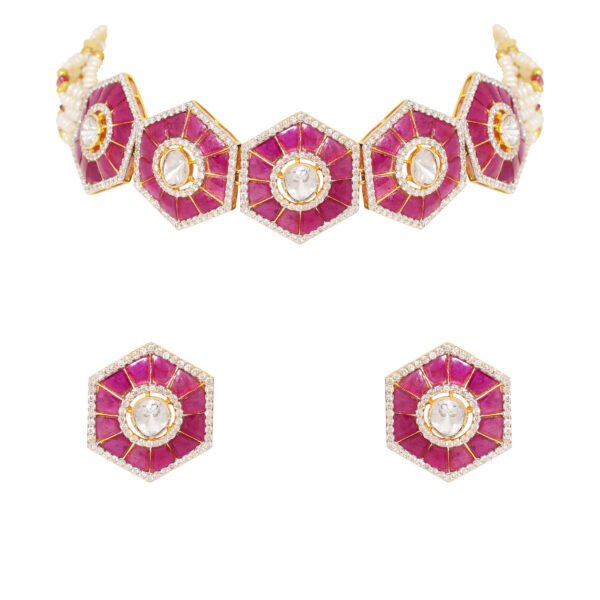 Diamond polki necklace - Navkkar jewellers