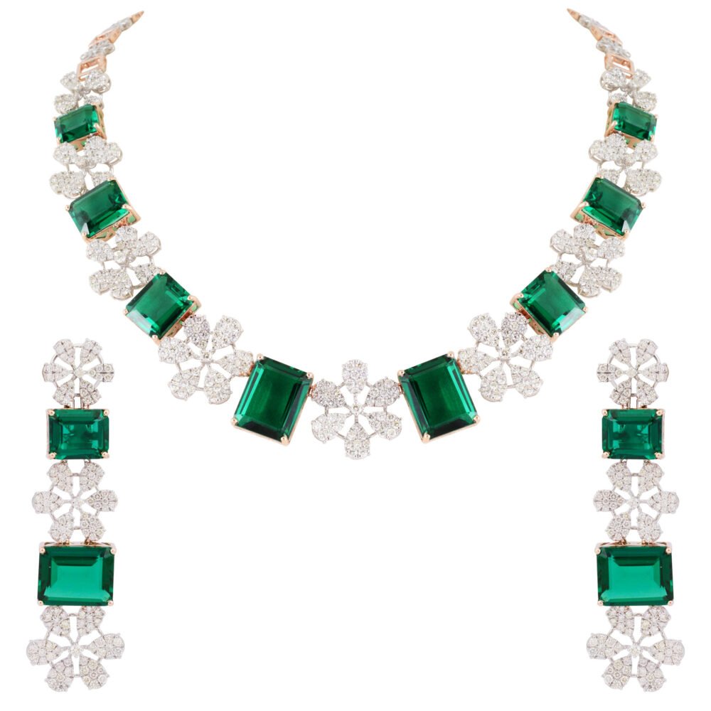 Diamond necklace set - Navkkar Jewellers