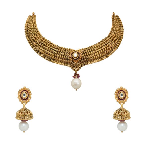 Gold necklace set- Navkkar Jewellers