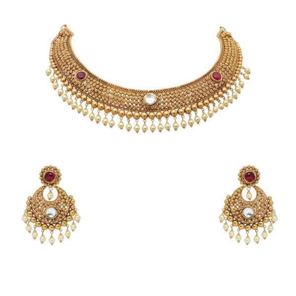 Gold necklace set - Navkkar Jewellers