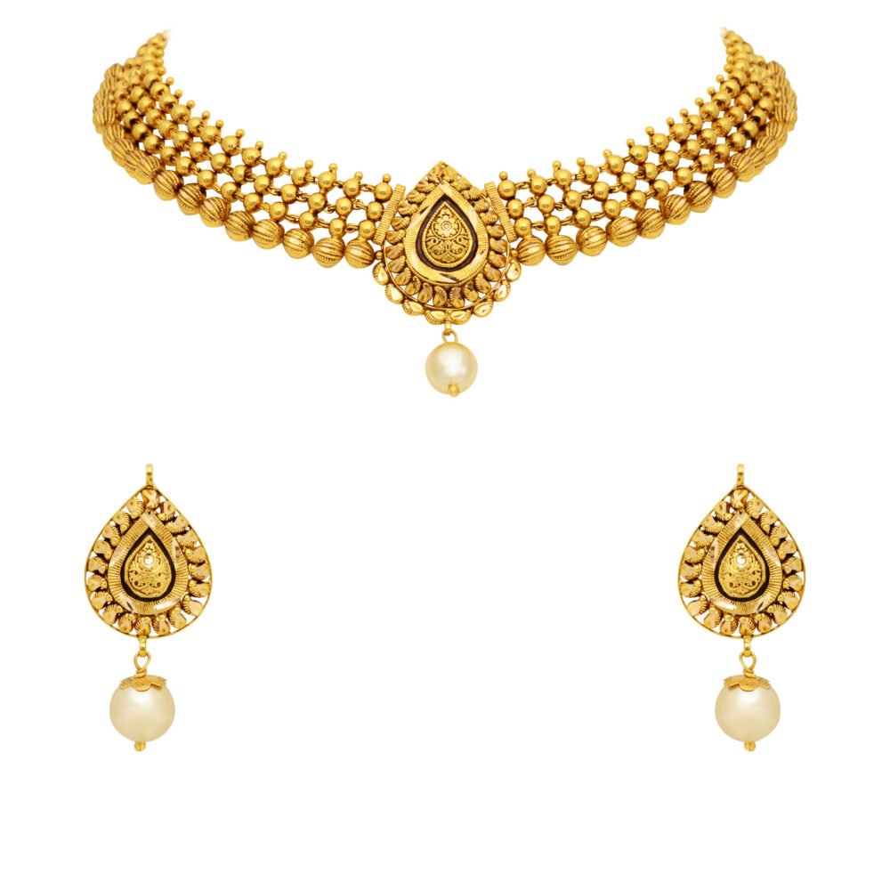 Gold necklace set- Navkkar Jewellers