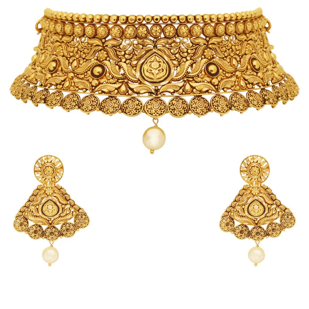 Gold choker set- Navkkar Jewellers
