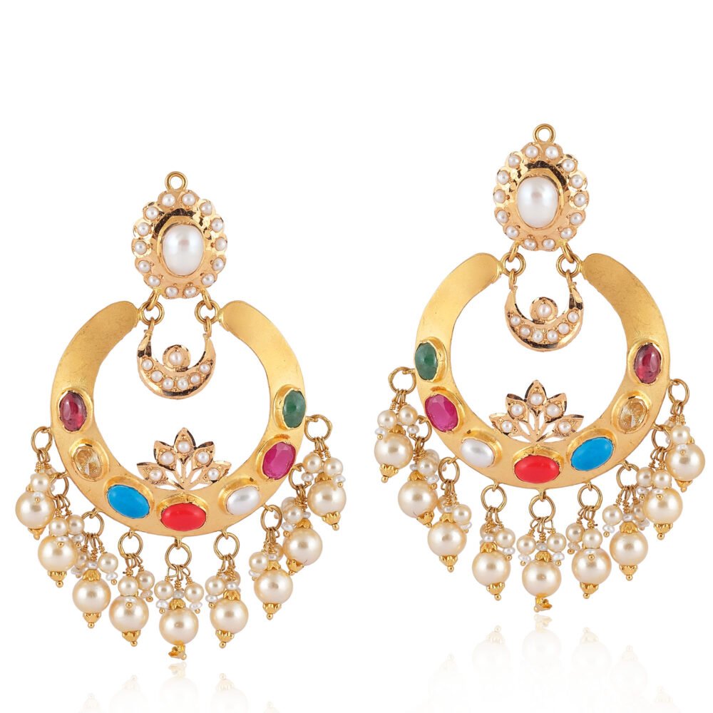 jadau earrings - navkkar jewellers