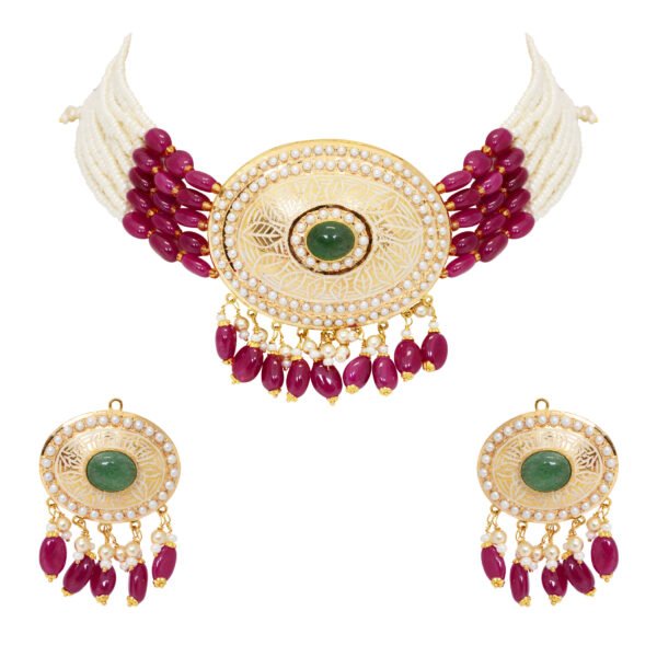 Jadau necklace set - Navkkar Jewellers