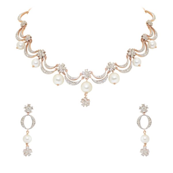 Diamond necklace set - Navkkar jewellers