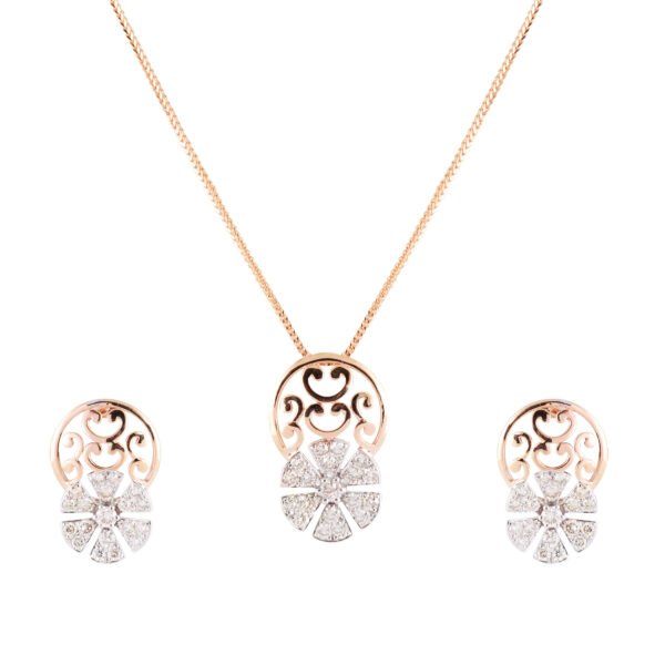 Diamond pendant set - Navkkar Jewellers