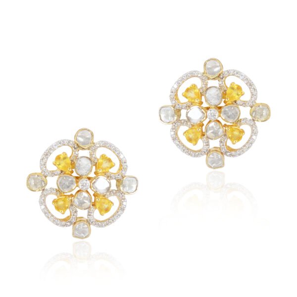 diamond polki earrings - Navkkar Jewellers