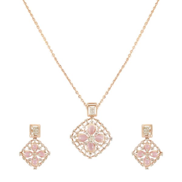 Diamond pendant set - Navkkar Jewellers