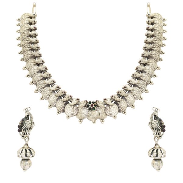 silver necklace set - Navkkar Jewellers