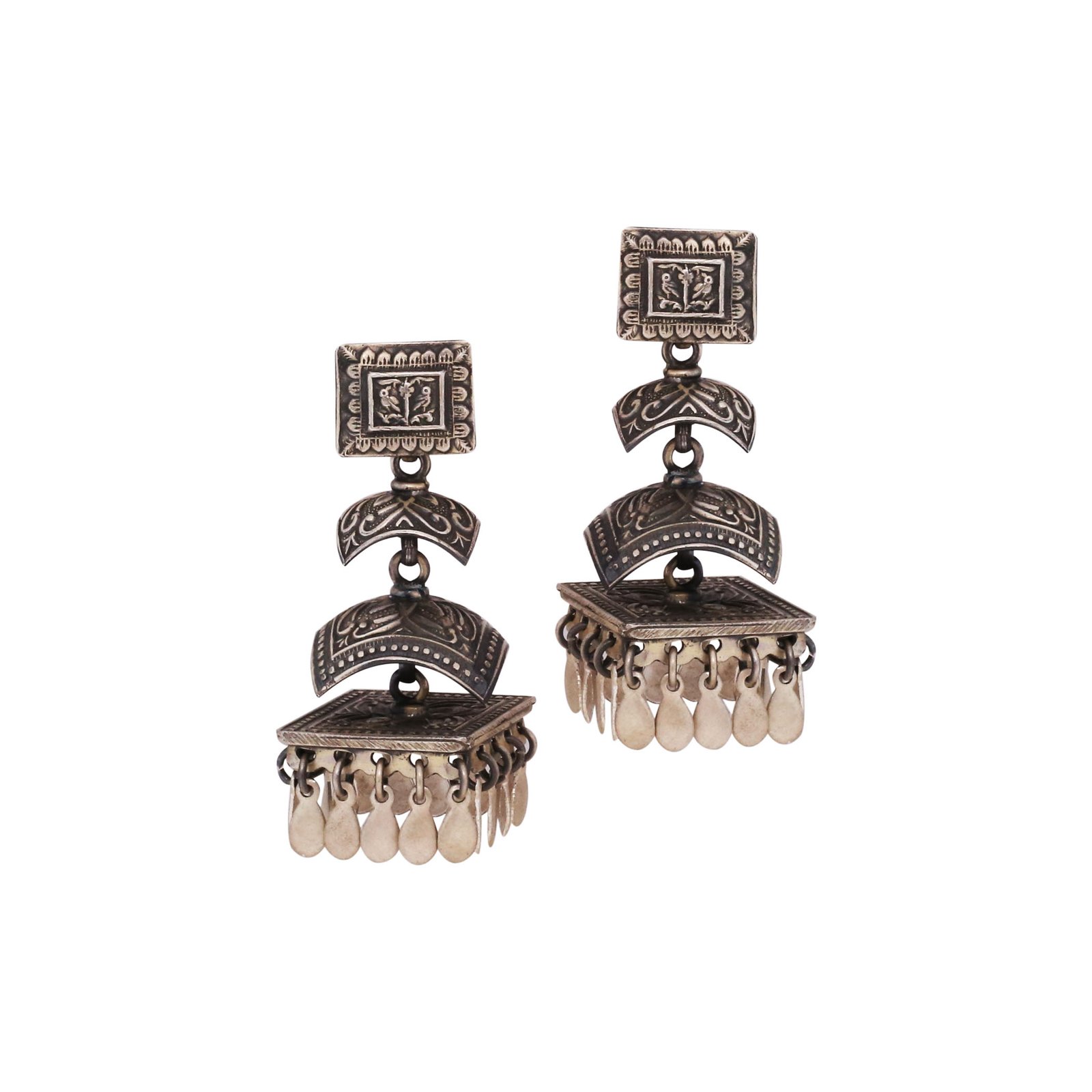 silver ladies earrings - Navkkar Jewellers